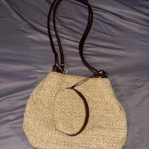 Elegant Tan Woven Women's Bag Set